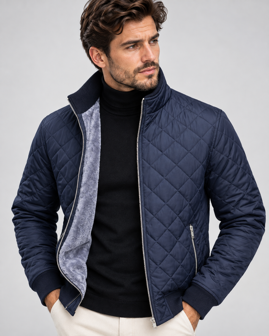 Men's Quilted Jacket – Insulated Design, Structured Fit, Autumn Layering