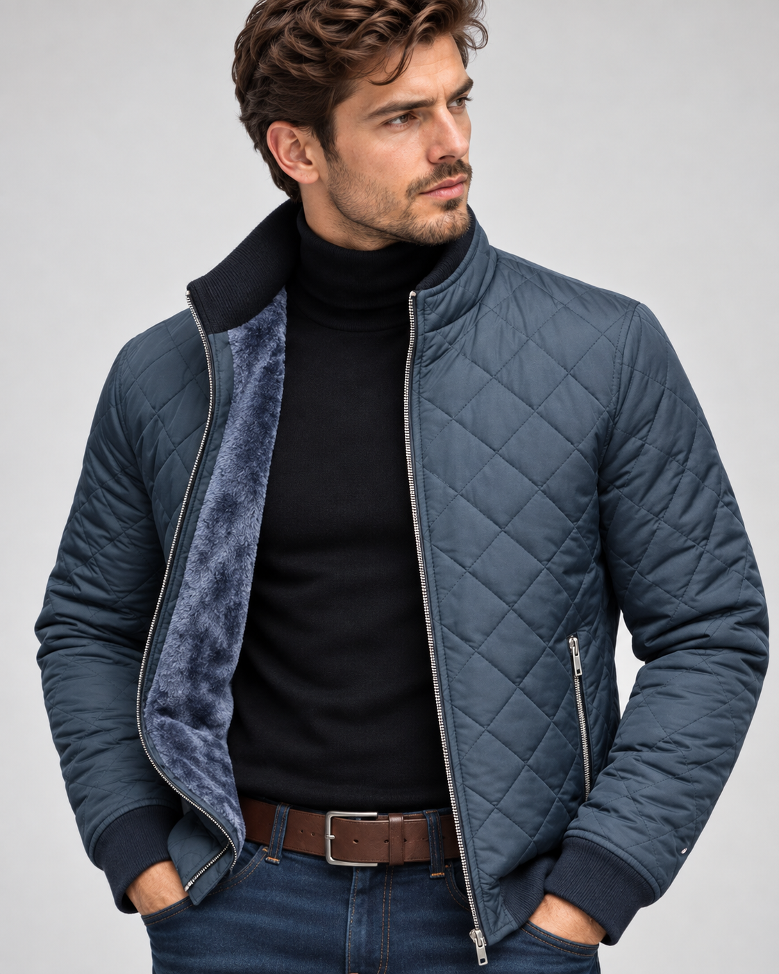 Men's Quilted Jacket – Insulated Design, Structured Fit, Autumn Layering