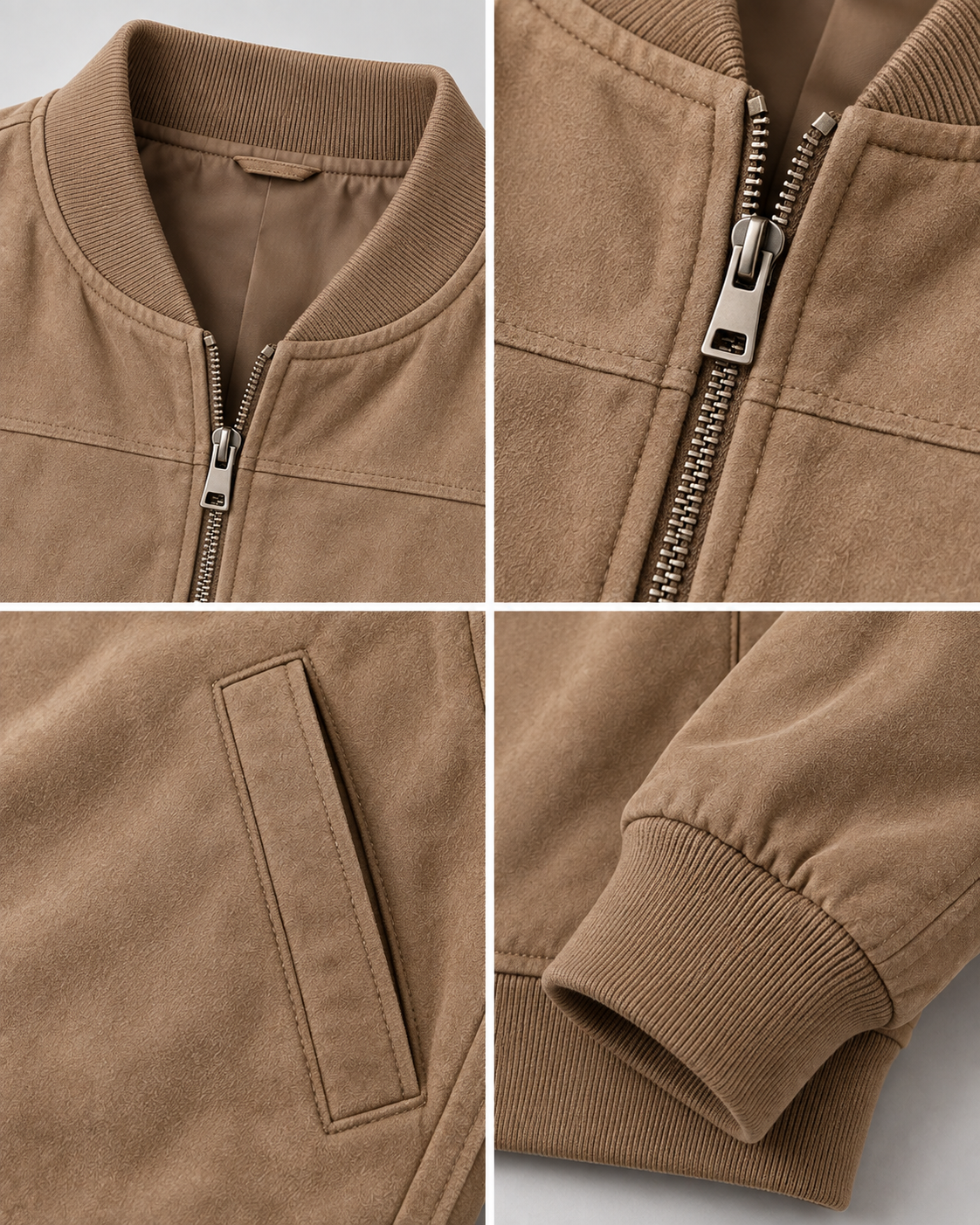 Men's Suede Finish Jacket – Fitted Cut, Structured Shoulders, Smart Casual